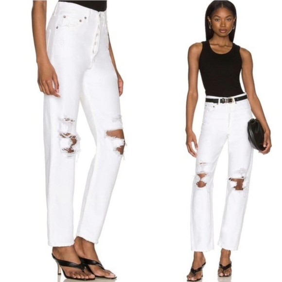 AGOLDE white 90s mid rise loose fit jeans denim 26 - Picture 13 of 14